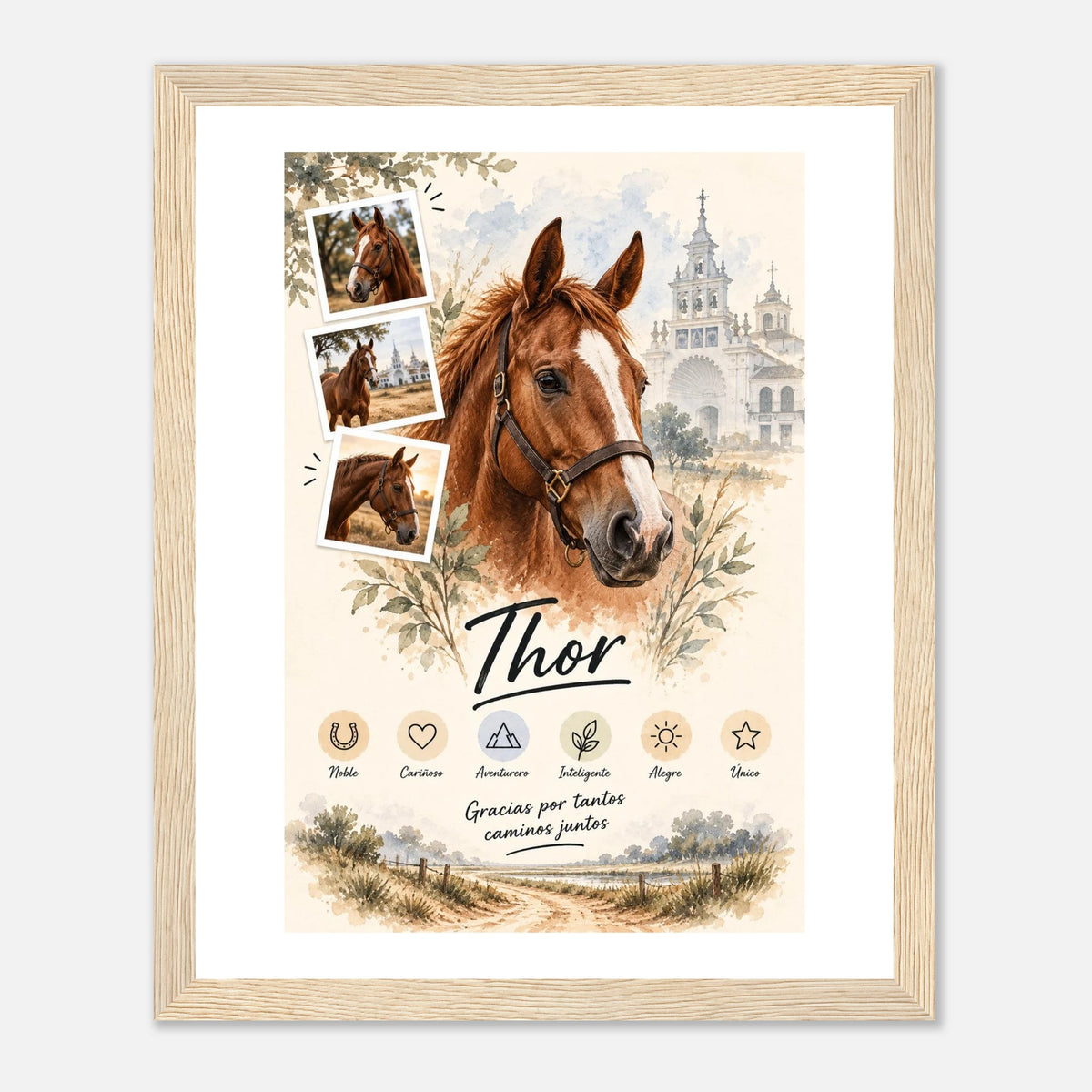 Retrato personalizado de mascota estilo Caballos