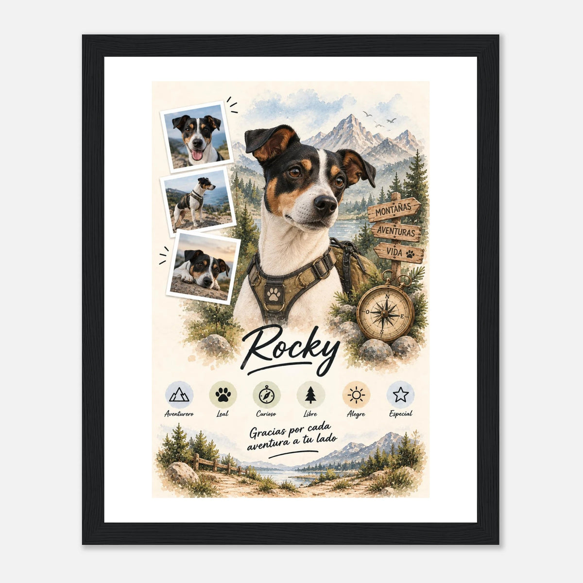 Retrato personalizado de mascota estilo Aventurero – vista 4