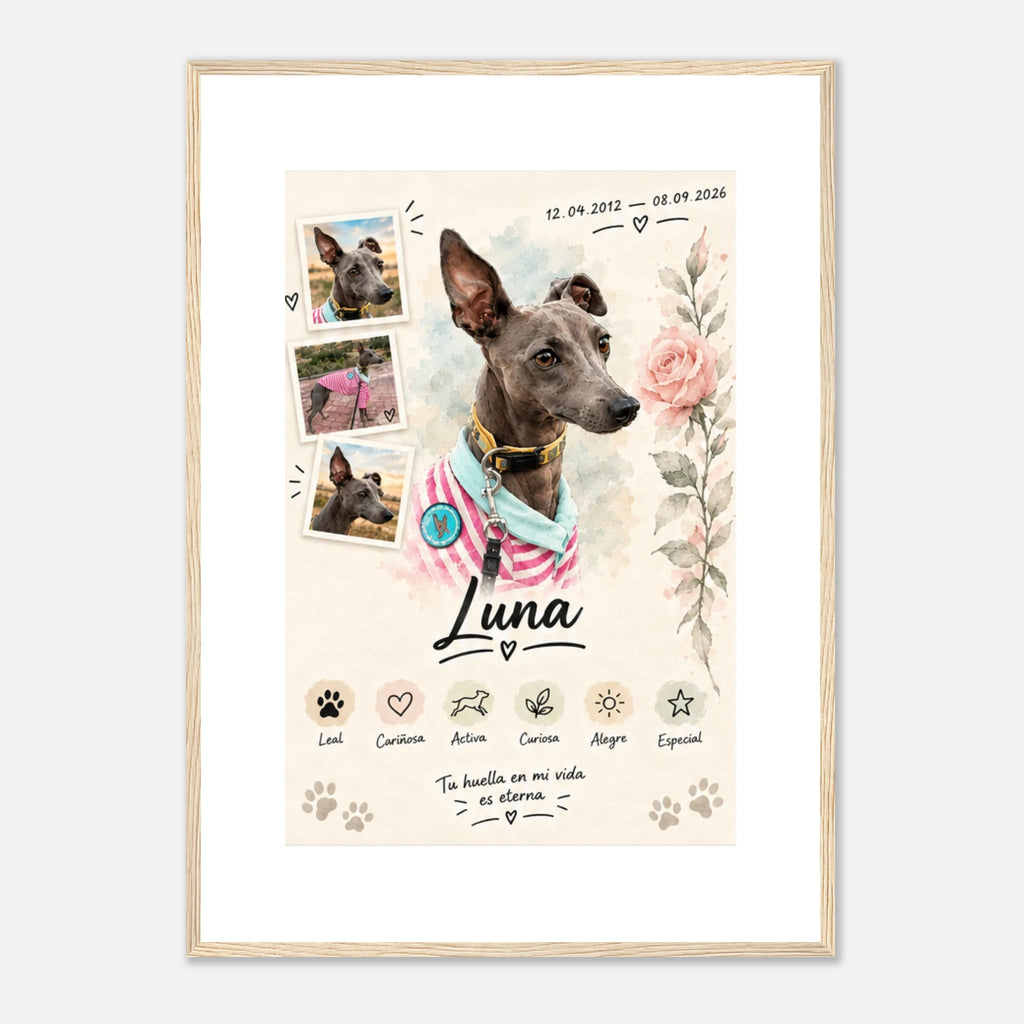 Retrato personalizado de mascota estilo Rosa – vista 15