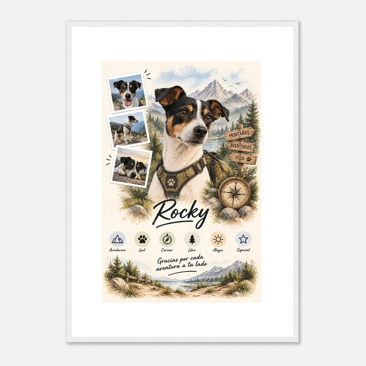 Retrato personalizado de mascota estilo Aventurero – vista 9