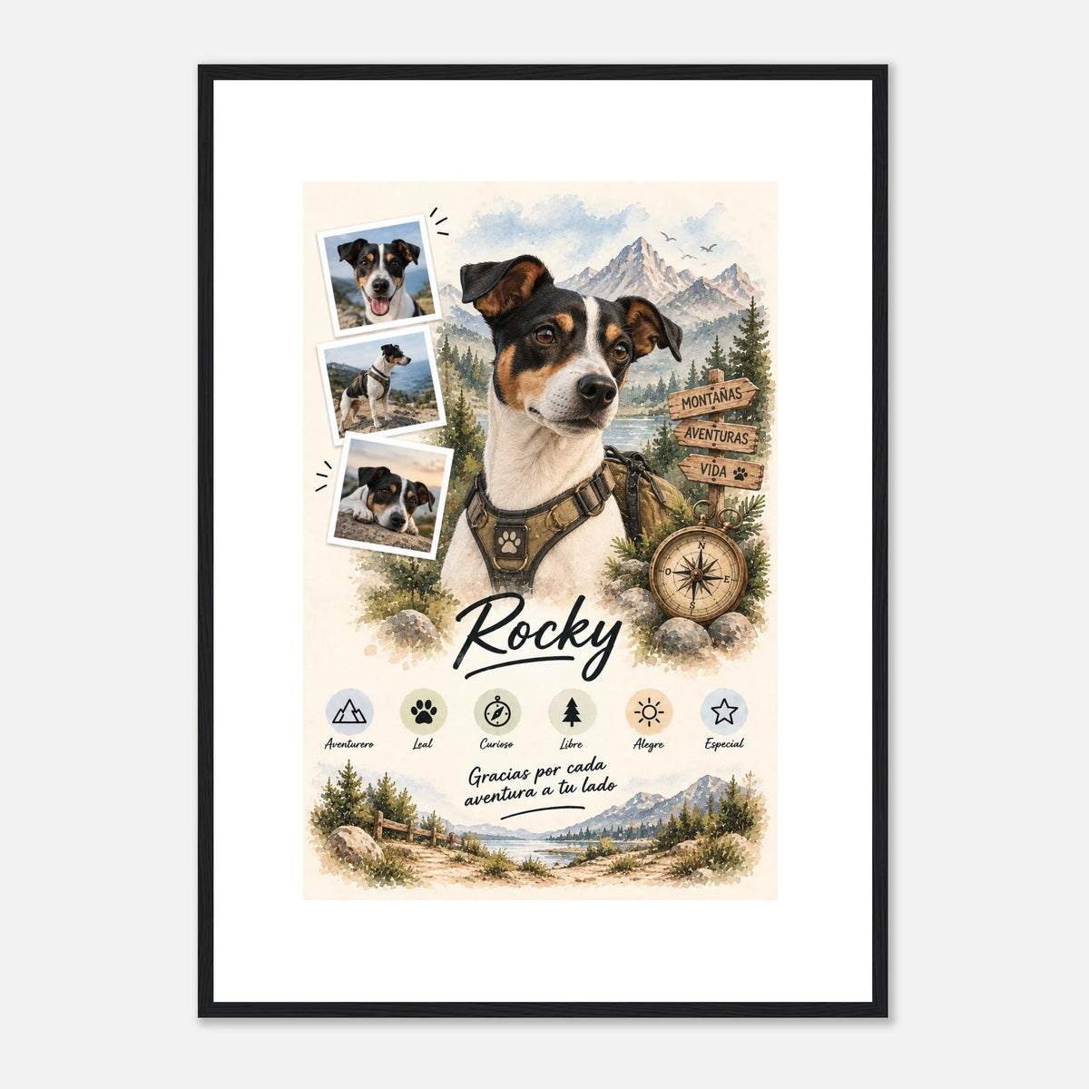Retrato personalizado de mascota estilo Aventurero – vista 2