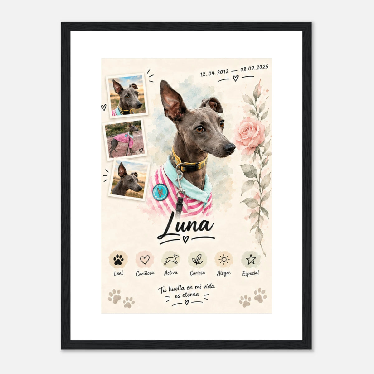 Retrato personalizado de mascota estilo Rosa – vista 20