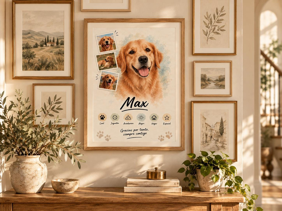 Retrato de perro estilo Clásico en una pared galería