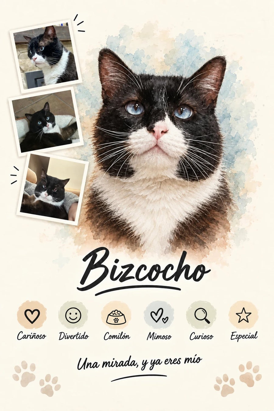 Retrato de Bizcocho en Estilo Clásico