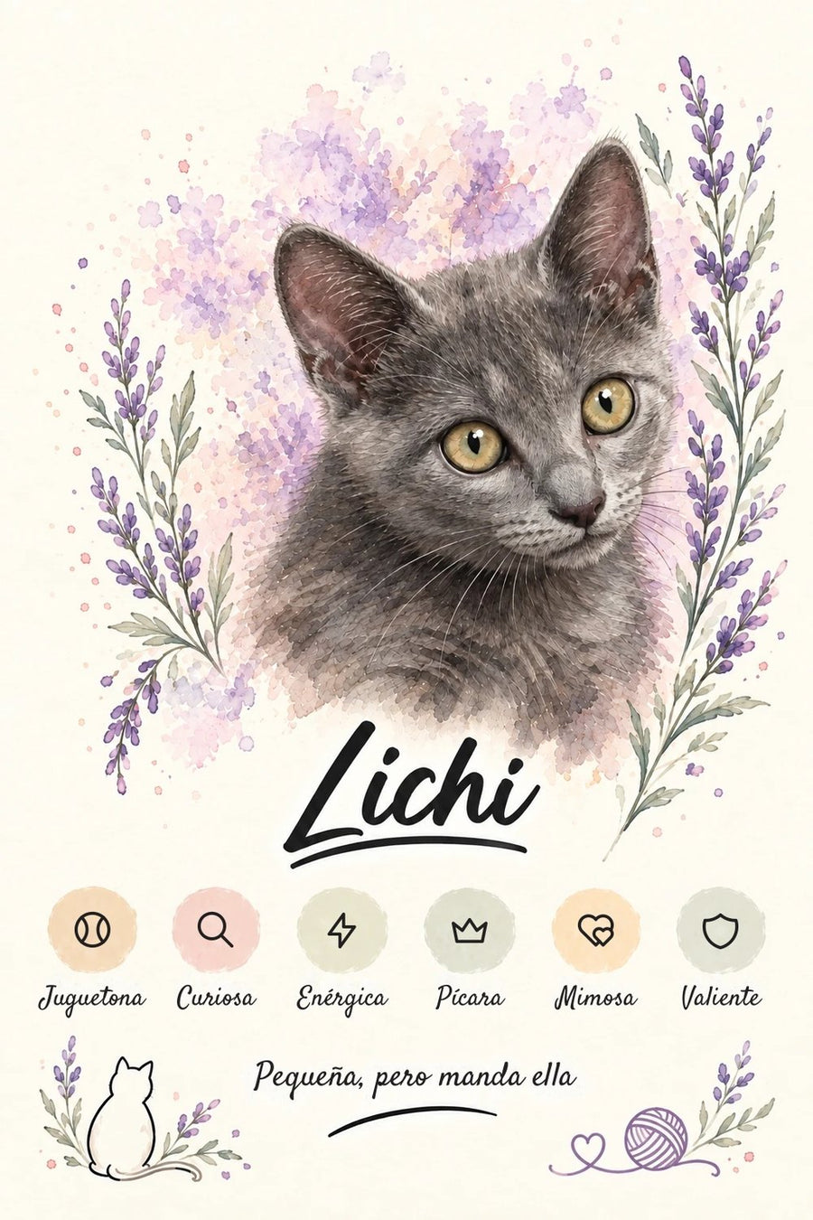 Retrato de Lichi en Estilo Lavanda