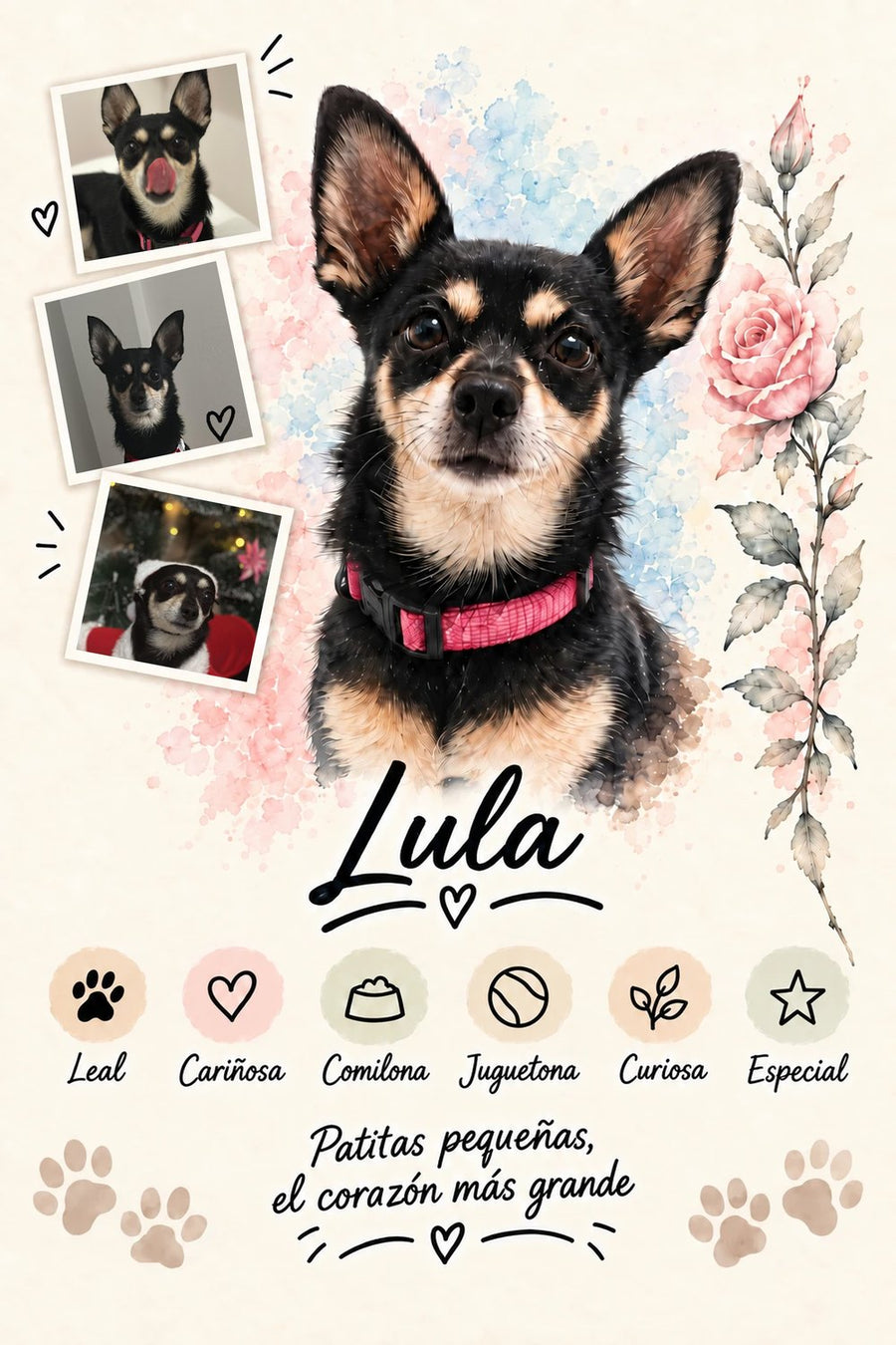 Retrato de Lula en Estilo Rosa
